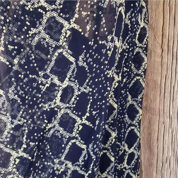 100% Silk DVF Snake Check Midnight Dress - Picture 10 of 15